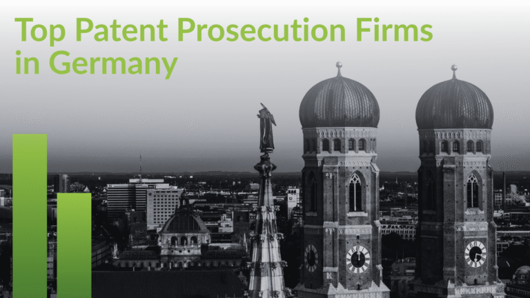 Report cover for Top Patent Prosecution Firms in Germany over the Munich skyline